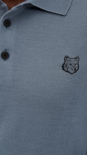 Maison Kitsuné Men's Bold Fox Head Patch Polo Sweater